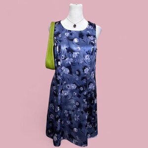 y2k blue purple floral girly cottagecore grunge mini dress